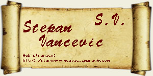 Stepan Vančević vizit kartica